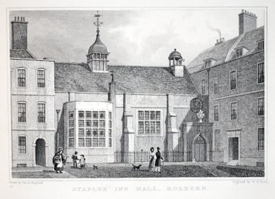 Staples &39;Inn、Holborn、from&39; London and it&39;s Environs in the 19teen Century &39;pub。 Jones und Co.、1827-1829 作： Thomas Hosmer Shepherd