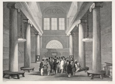 証券取引所、「ロンドンのインテリアとコスチュームとセレモニー」のパブ。ジョセフミード、ロンドン、1843年頃（鋼の彫刻） 作： Thomas Hosmer Shepherd