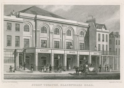 サリー・シアター、ブラックフライヤーズ・ロード、ロンドン（彫刻 作： Thomas Hosmer Shepherd