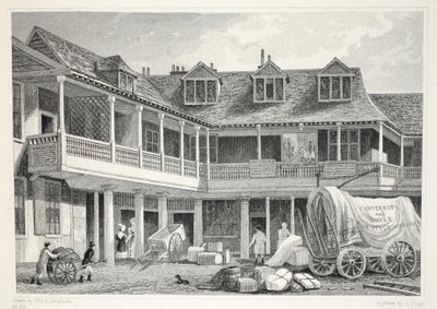 タルボットイン、サザーク、「ロンドンと19世紀の環境」パブから。 Jones und Co.、1827-1829 作： Thomas Hosmer Shepherd