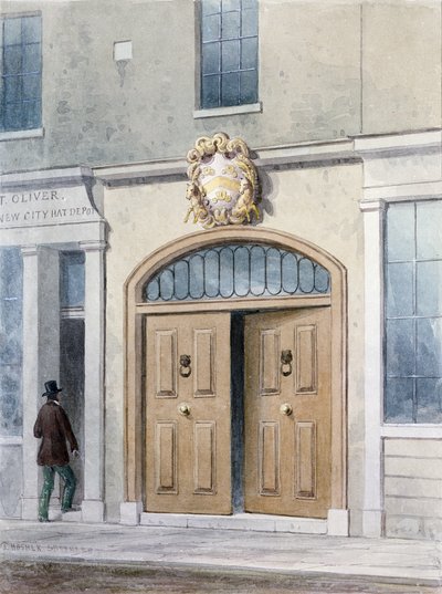 コーチメーカーホールへの入り口、1854 作： Thomas Hosmer Shepherd