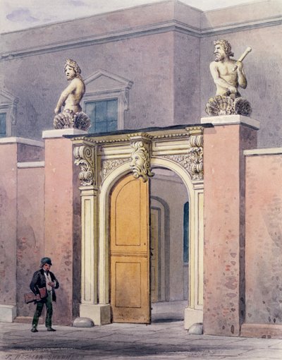 ジョイナーズホールへの入り口、1854 作： Thomas Hosmer Shepherd