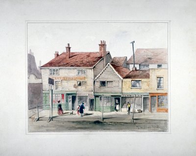 1835年頃、ロンドン、イズリントンのアッパー・ストリートにあるザ・ヘア・アンド・ハウンズ・インと店先。 作： Thomas Hosmer Shepherd