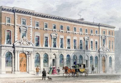 マーチャントテイラーズアンドホールの新しい建物、1853年 作： Thomas Hosmer Shepherd