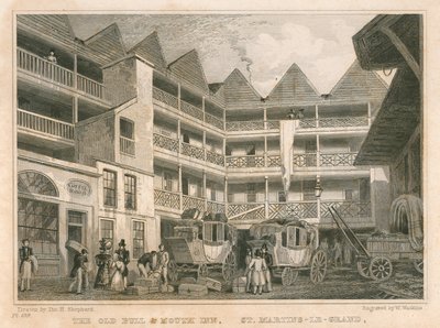 オールドブルアンドマウスイン、セントマーチンルグランド、ロンドン 作： Thomas Hosmer Shepherd