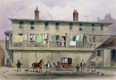 オールドバインイン、アルダースゲートストリート、1855 作： Thomas Hosmer Shepherd