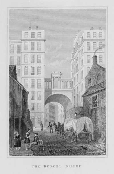 リージェント橋、エジンバラ、トーマス・バーバー、1829によって彫刻 作： Thomas Hosmer Shepherd