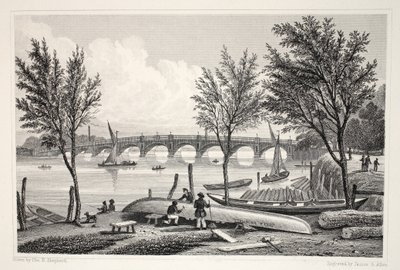ミルバンクの「ボクソール橋」、「ロンドンと19世紀の周辺」パブ。 Jones und Co.、1827-1829 作： Thomas Hosmer Shepherd