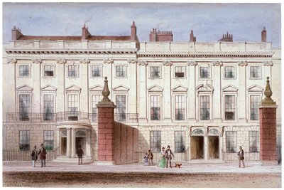 リンカーンズ・イン・フィールズの眺め（ロンドン、ホルボーン、リンゼイ・ハウス）1835年頃 作： Thomas Hosmer Shepherd