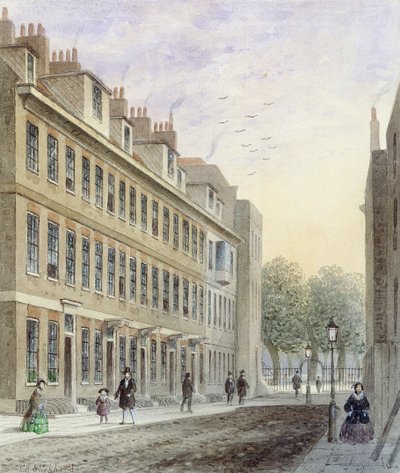 1859年にセントジェームズパークに向かうフルダイヤー通りの眺め 作： Thomas Hosmer Shepherd