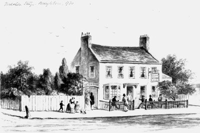 1860-1859年のパディントンのヨークシャースティンゴパブリックハウスの眺め（図） 作： Thomas Hosmer Shepherd
