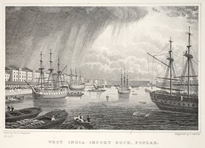 西インドのドック、犬の島、ロンドン出身で、19世紀のパブにあります。 Jones und Co.、1827-1829 作： Thomas Hosmer Shepherd