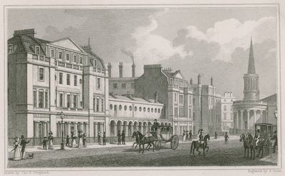 ランガムプレイス、ロンドン、メリルボーンの西側、オールソウルズチャーチを含む 作： Thomas Hosmer Shepherd