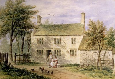 アイザックニュートンの発祥の地、ウールストンプ、グランサム 作： Thomas Hosmer Shepherd
