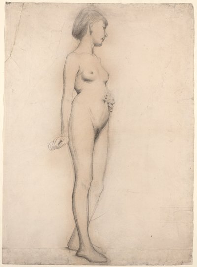 立っている裸の女の子 作： Thomas Hovenden