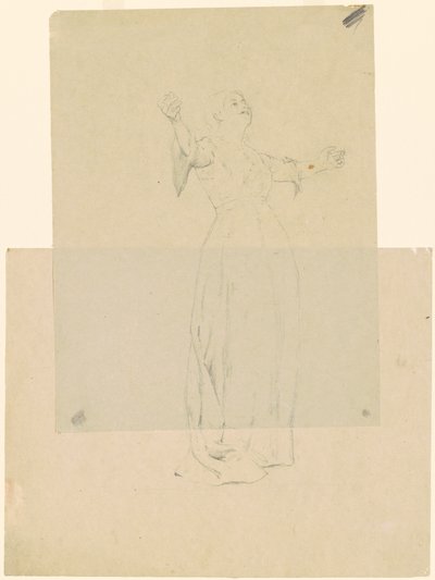 腕を広げた女性 作： Thomas Hovenden