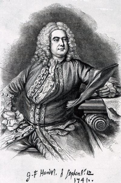 ジョージフレデリックヘンデル、1749年（メゾティント） 作： Thomas Hudson