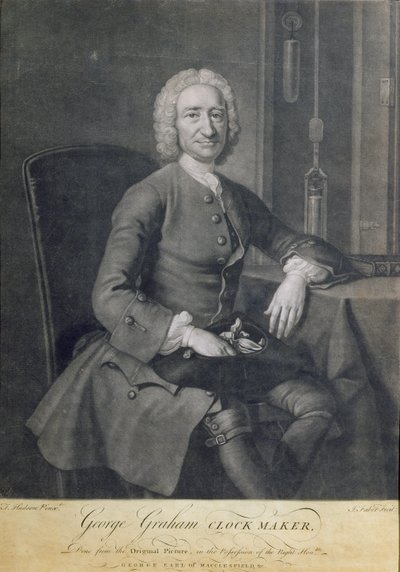 ジョンフェーバー（1684-1756）によって刻まれたジョージグラハム（1673-1751）の時計職人の肖像画 作： Thomas Hudson