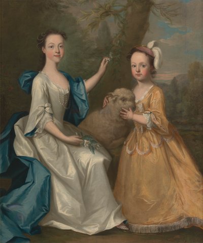 子羊を持つ若い女性 作： Thomas Hudson