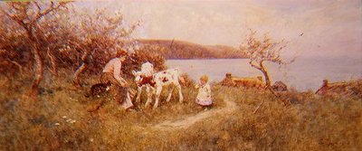 子牛の給餌 作： Thomas James Lloyd