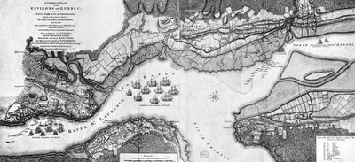 ケベックの周辺地域と1759年9月13日に戦った戦いの正しい計画 作： Thomas Jefferys