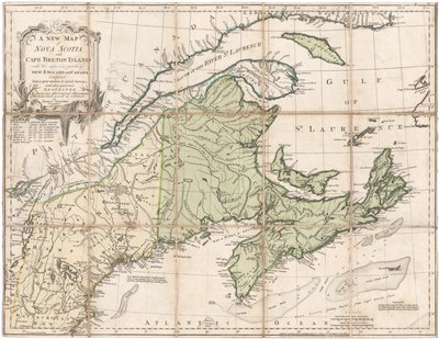 ジェフリーズによるノバスコシアの地図 作： Thomas Jefferys