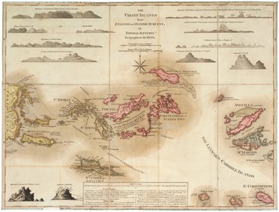英語とデンマーク語の調査によるバージン諸島 作： Thomas Jefferys