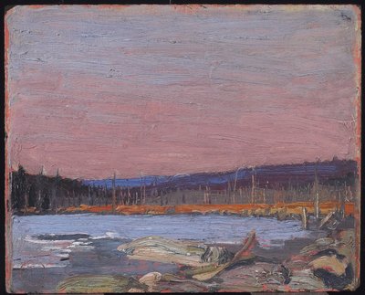 1916年頃の北の湖（複合木材パルプボード上の油） 作： Tom Thomson