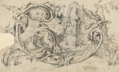 戦闘中の 2 羽の白鳥を描いた煙突片のタブレットのデザイン...、1762 年。 作： Thomas Johnson