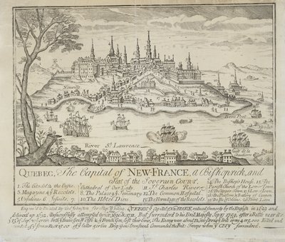 ケベック、ヌーベルフランスの首都、ビショップリック、ソヴェライン裁判所の議席 作： Thomas Johnston