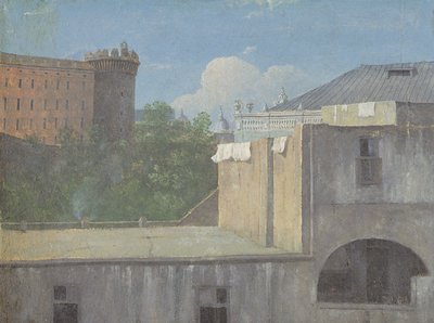 ナポリの建物とヌオーヴォ城の北東側 作： Thomas Jones