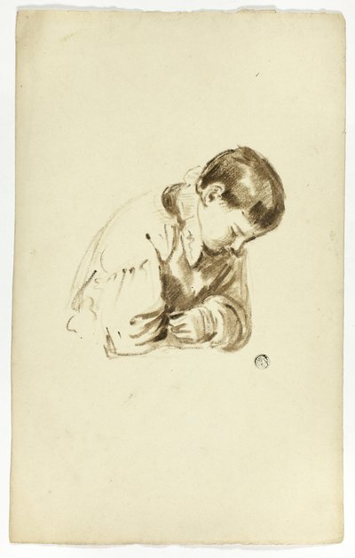 座っている少年、半分の長さ 作： Thomas Jones Barker