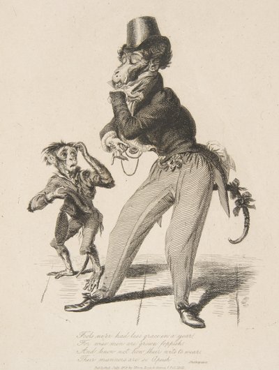 モンキー ダンディ、モンキー アナ、またはミニチュアの男性、1828 年 7 月、1828 年 7 月。 作： Thomas Landseer