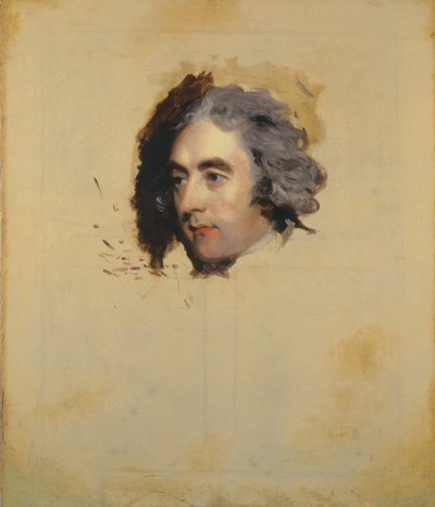 男の肖像、おそらくウィリアム・イーデン、初代オークランド卿、MP（1744-1814）（未完成） 作： Thomas Lawrence