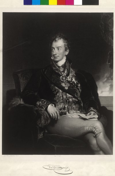 クレメント・ヴェンツェル・ローター・フォン・メッテルニヒ＝ヴィネブルク王子（石版画家） 作： Thomas Lawrence