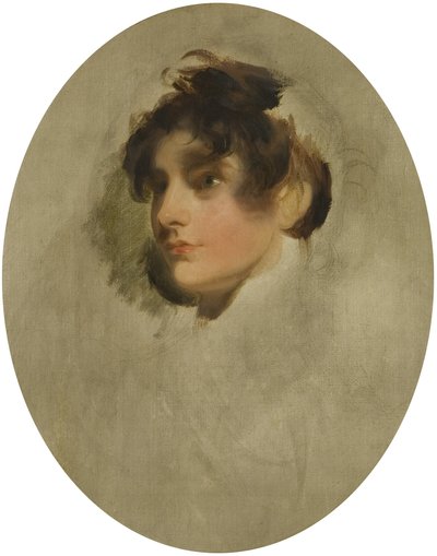 若い女性の頭部」 1800-05年頃 （油彩・キャンバス 作： Thomas Lawrence