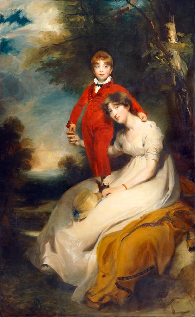 チャールズ・セルソン夫人と息子のチャールズ（キャンバスに油彩） 作： Thomas Lawrence