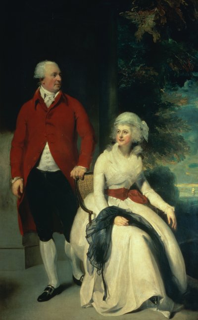 ジョン・ジュリアス・アンガースタイン（1735-1823）と彼の2番目の妻エリザ（1748 - 9-1800）の肖像、1792年頃（キャンバスに油彩） 作： Thomas Lawrence