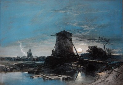 月夜のオランダの風景 作： Thomas Leeson the Elder Rowbotham