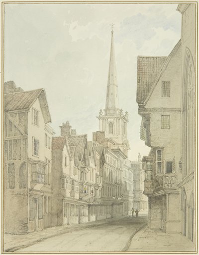 ブロードストリート（水彩・紙 作： Thomas Leeson the Elder Rowbotham