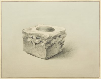 バックストリートの「Three Sugar Loaves」の下で見つけたフォント（鉛筆・水彩・紙 作： Thomas Leeson the Elder Rowbotham