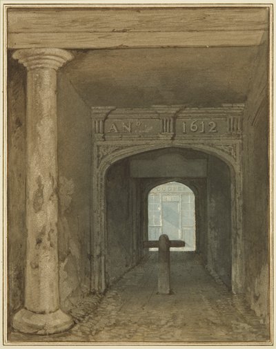 ガードハウス・パサージュ、ワインストリート（紙に水彩 作： Thomas Leeson the Elder Rowbotham