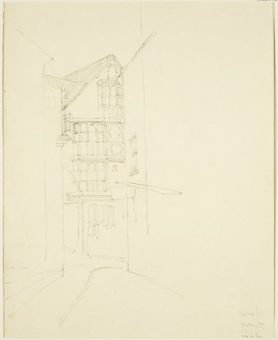 ワインストリートからピセイを見る（鉛筆・紙 作： Thomas Leeson the Elder Rowbotham