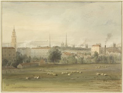 ブリストルのスカイラインを望むストーク・クロフト付近（1810年にサドラーとクレイフィールドが気球で上昇した場所 作： Thomas Leeson the Elder Rowbotham