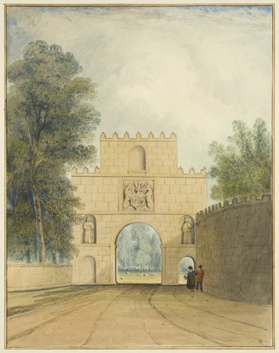アーノズベールのゲートウェイの北側、図を示す、1826年 作： Thomas Leeson the Elder Rowbotham