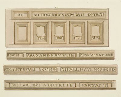 46 Baldwin Street」のパネルと碑文（水彩・紙 作： Thomas Leeson the Elder Rowbotham