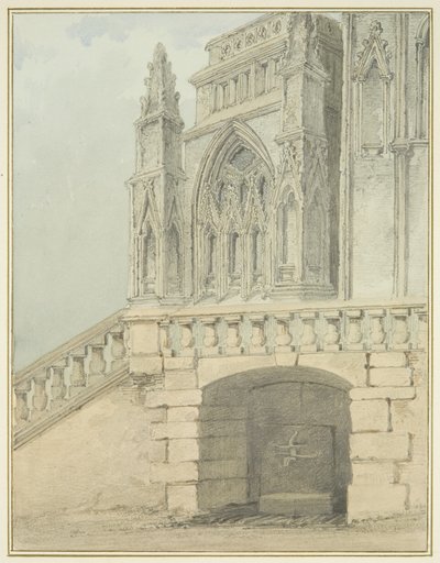 レッドクリフ導管と北ポーチの一部（水彩・紙 作： Thomas Leeson the Elder Rowbotham