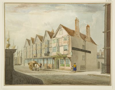 Llandoger TrowとKing Streetの南側 作： Thomas Leeson the Elder Rowbotham