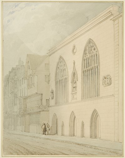 ギルドホール」（水彩・紙 作： Thomas Leeson the Elder Rowbotham