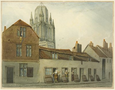 パイル通りの南側（水彩・紙 作： Thomas Leeson the Elder Rowbotham